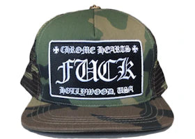 Chrome Hearts FUCK Hollywood Trucker Hat Camo - vue 360