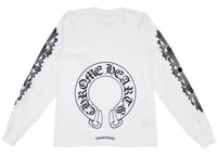 Chrome Hearts Floral Horseshoe Langarm-T-Shirt Weiß