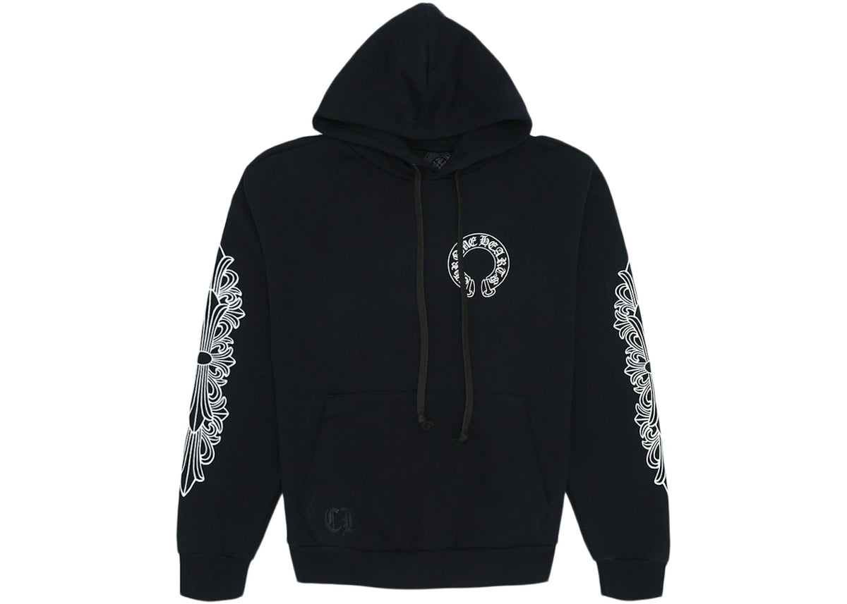 Chrome Hearts Horse Shoe Floral Hoodie Black - vue secondaire A