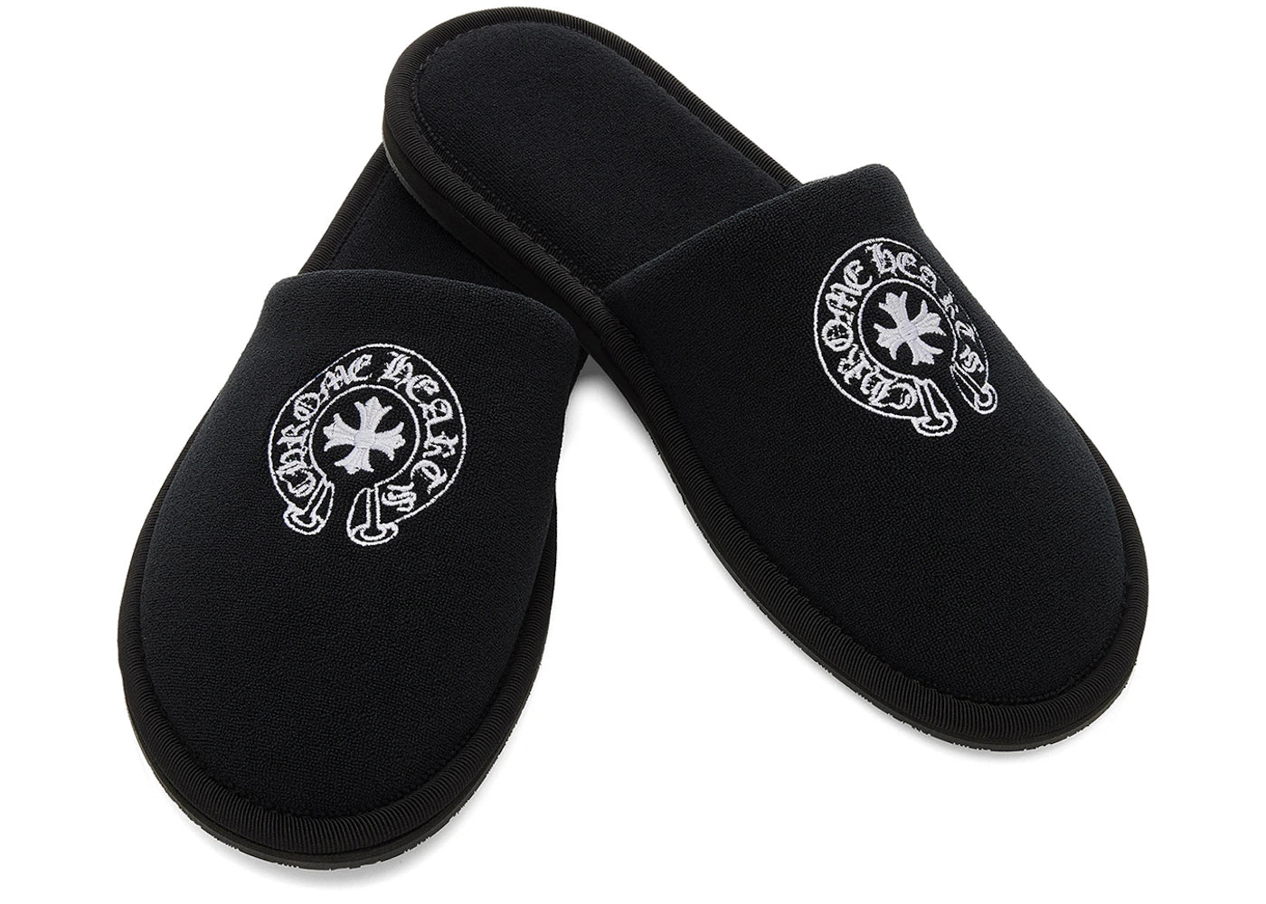 Chrome Hearts Hotel Slippers Black - vue secondaire A