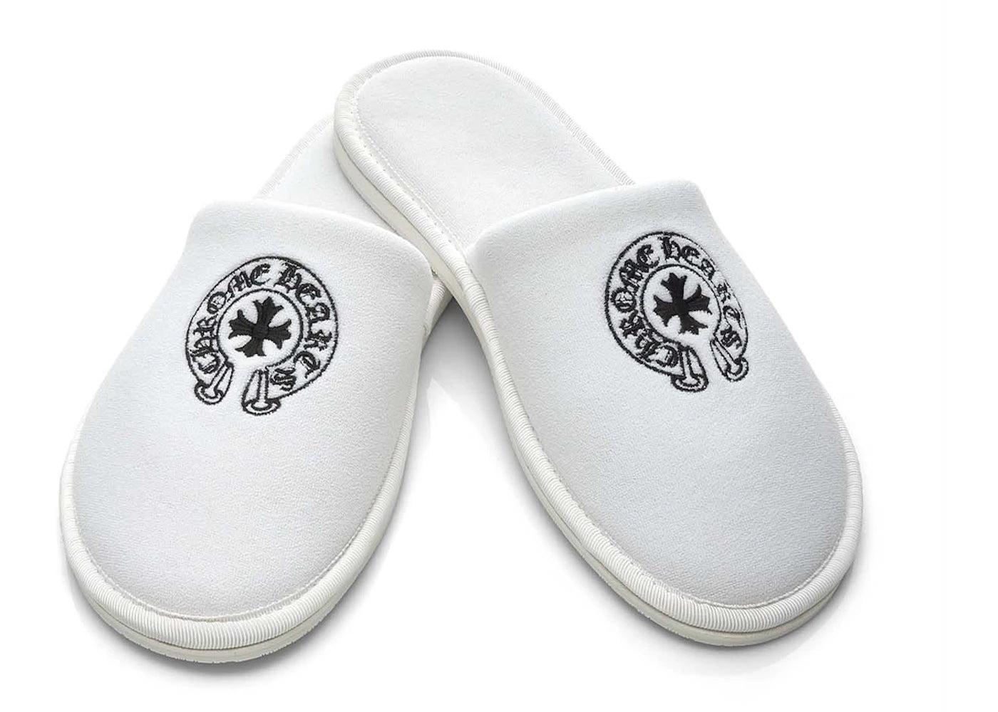 Chrome Hearts Hotelpantoffeln Weiß - vue secondaire A