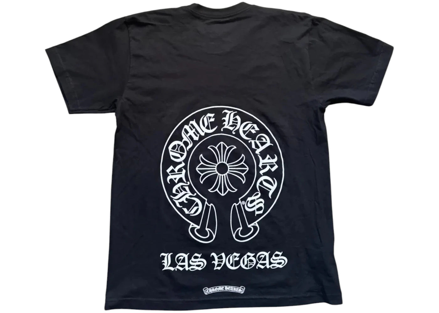 Chrome Hearts Las Vegas Horseshoe Kurzarm-T-Shirt mit Tasche, Schwarz - vue 360