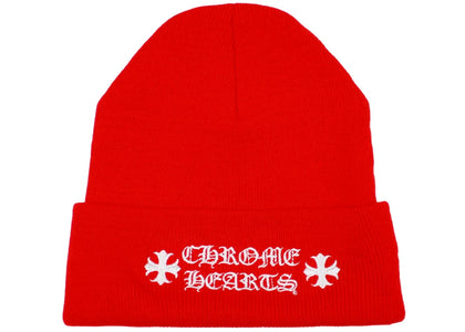 Chrome Hearts Logo Beanie Rot