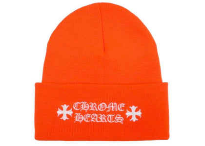 Chrome Hearts Logo Beanie Sicherheitsorange