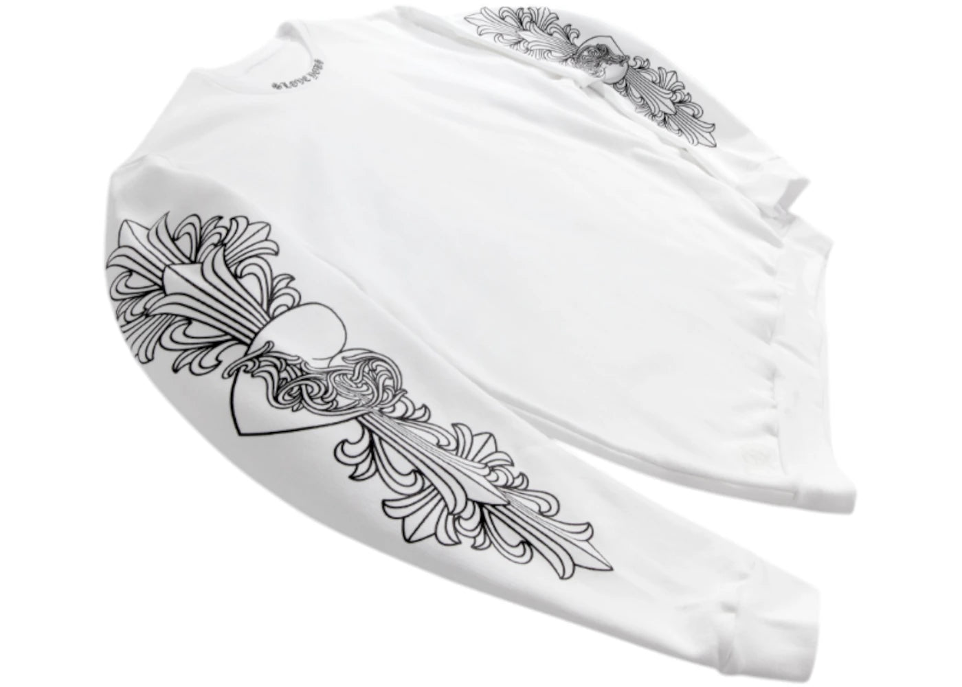Chrome Hearts Love You Crewneck Sweatshirt White - vue 360