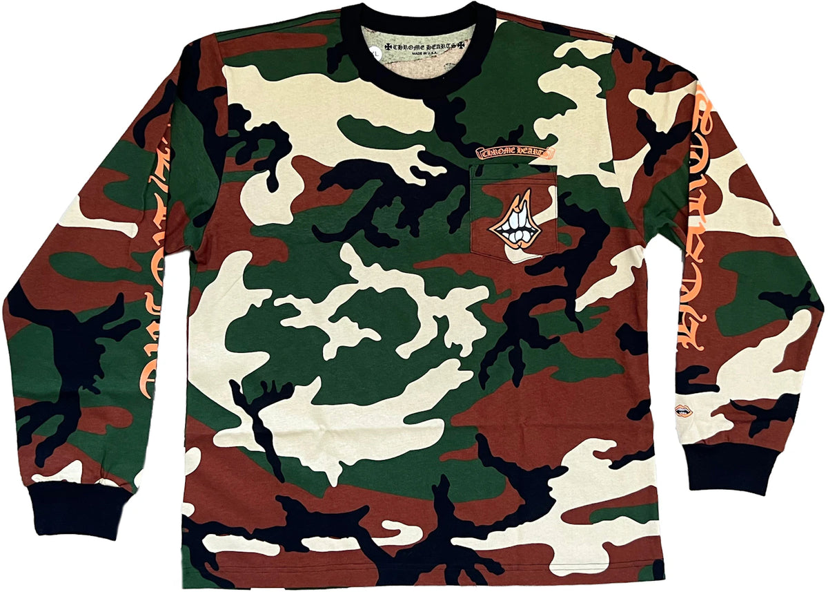 Chrome Hearts Matty Boy Caution Long-Sleeve T-shirt Camo - vue secondaire A