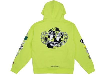 Chrome Hearts Matty Boy Link Hoodie Lime Green - authentic Chrome Hearts apparel
