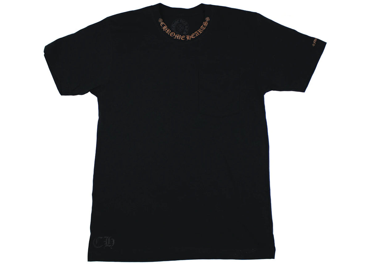 Chrome Hearts Neck Logo T-shirt Black/Brown - vue 360