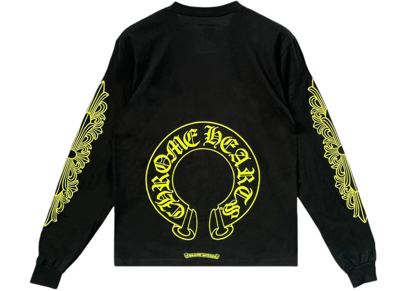 Chrome Hearts Neon Yellow Horseshoe Long Sleeve Tee Black/Neon - vue secondaire A