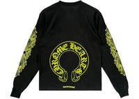 Chrome Hearts Neon Yellow Horseshoe Long Sleeve Tee Black/Neon