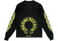 Chrome Hearts Neon Yellow Horseshoe Long Sleeve Tee Black/Neon