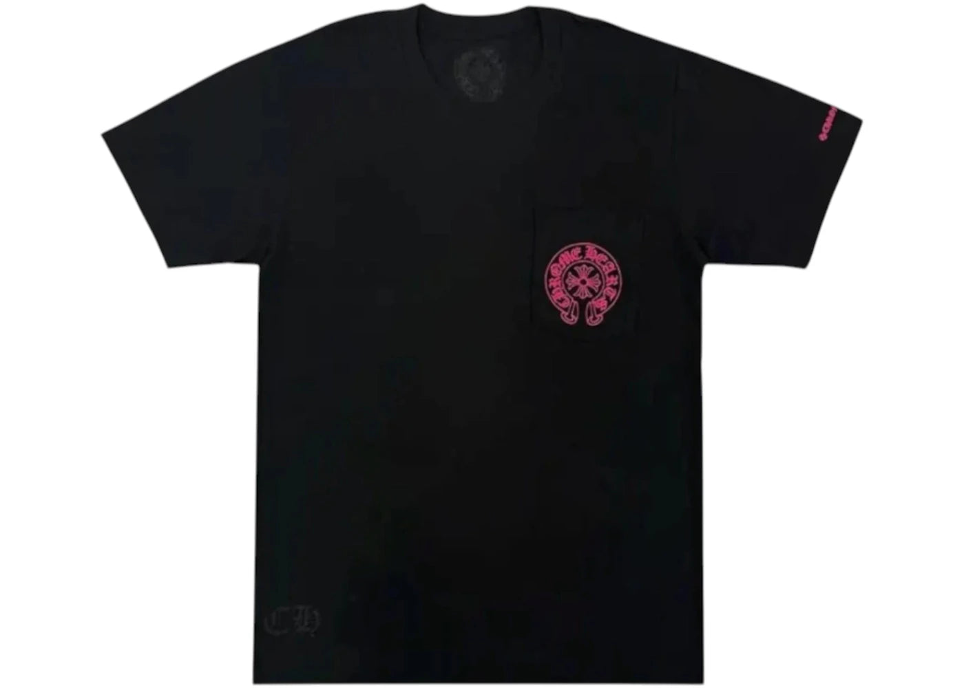 Chrome Hearts Pink Horseshoe Pocket Sleeve Tee Black - vue secondaire B