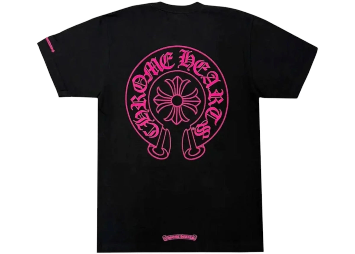 Chrome Hearts Pink Horseshoe Pocket Sleeve Tee Black - vue secondaire B