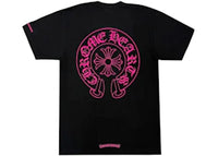 Chrome Hearts Pink Horseshoe Pocket Sleeve Tee Black