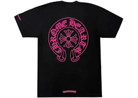Chrome Hearts Pink Horseshoe Pocket Sleeve Tee Black