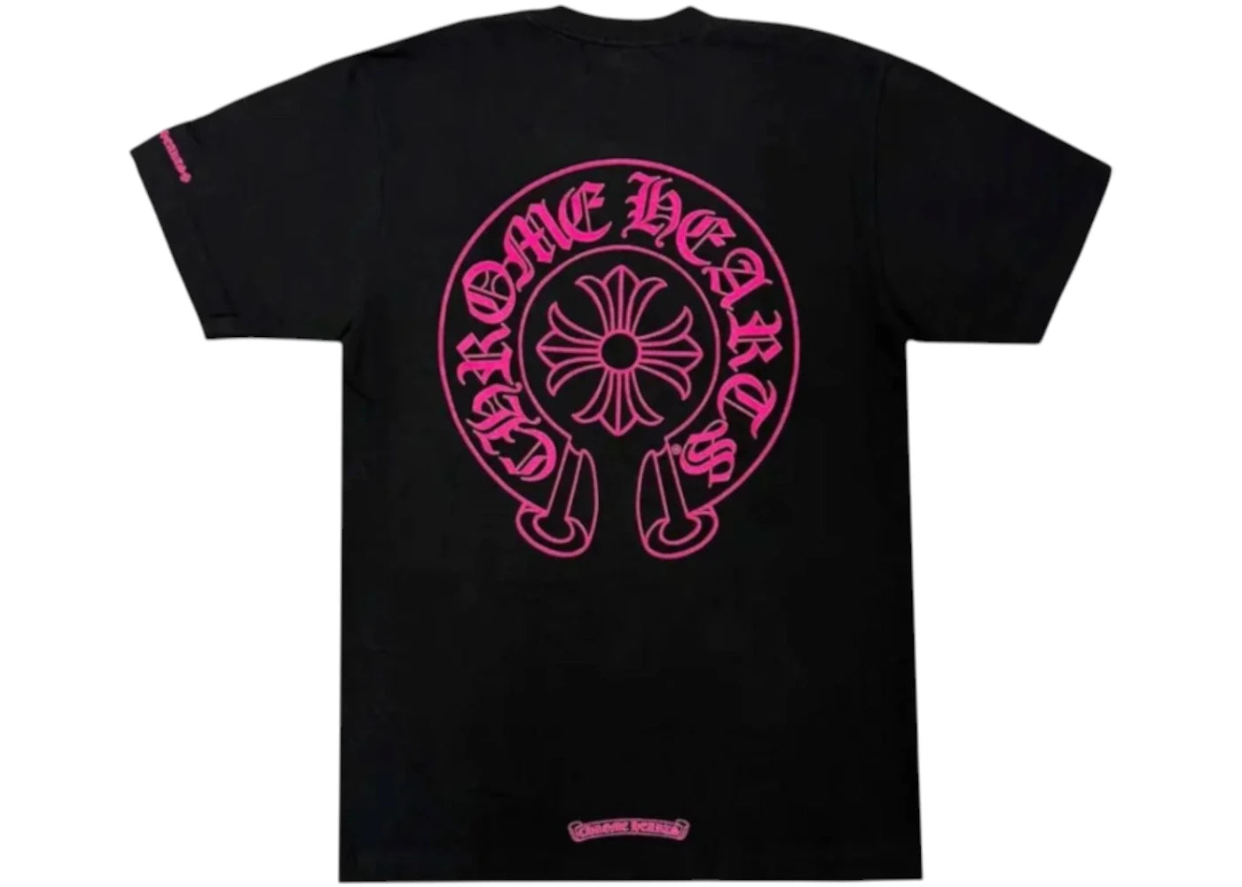Chrome Hearts Pink Horseshoe Pocket Sleeve Tee Black - vue secondaire A