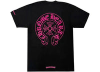 Chrome Hearts Pink Horseshoe Pocket Sleeve Tee Black