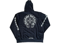 Chrome Hearts Plus Cross Allover Print mit Hufeisen-Logo Hoodie Schwarz