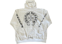 Chrome Hearts Plus Kreuz Hufeisen Hoodie Weiß