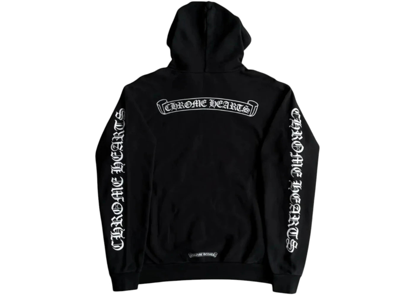 Chrome Hearts Scroll Logo Hoodie Black/White - vue secondaire B