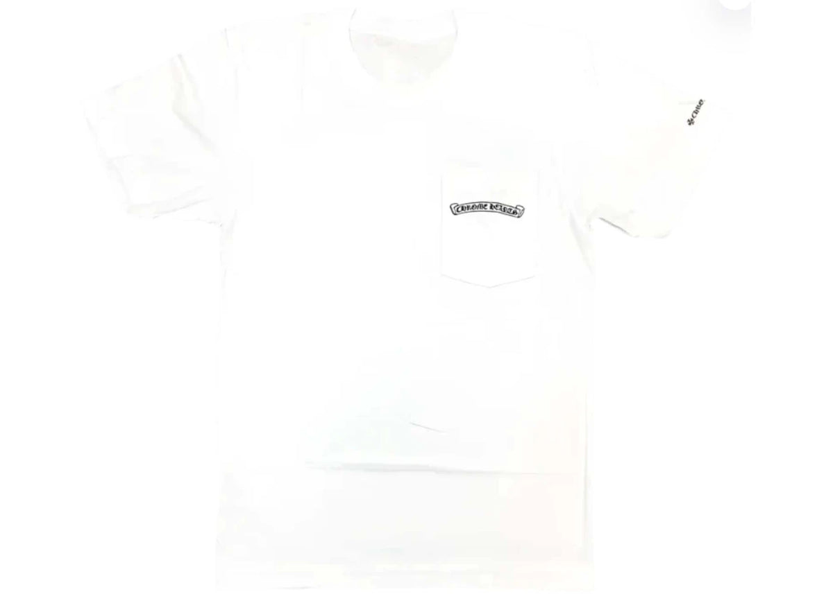 Chrome Hearts Scroll Logo Pocket T-shirt White - vue secondaire A