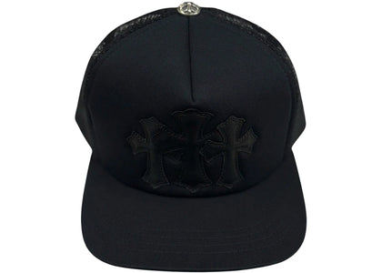 Chrome Hearts Triple Cross Cemetery Trucker Hat Schwarz