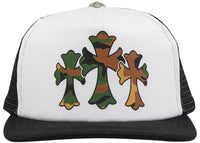 Chrome Hearts Triple Cross Trucker Hat Schwarz/Weiß