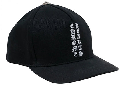 Chrome Hearts Vertikale Logo-Mütze, Schwarz