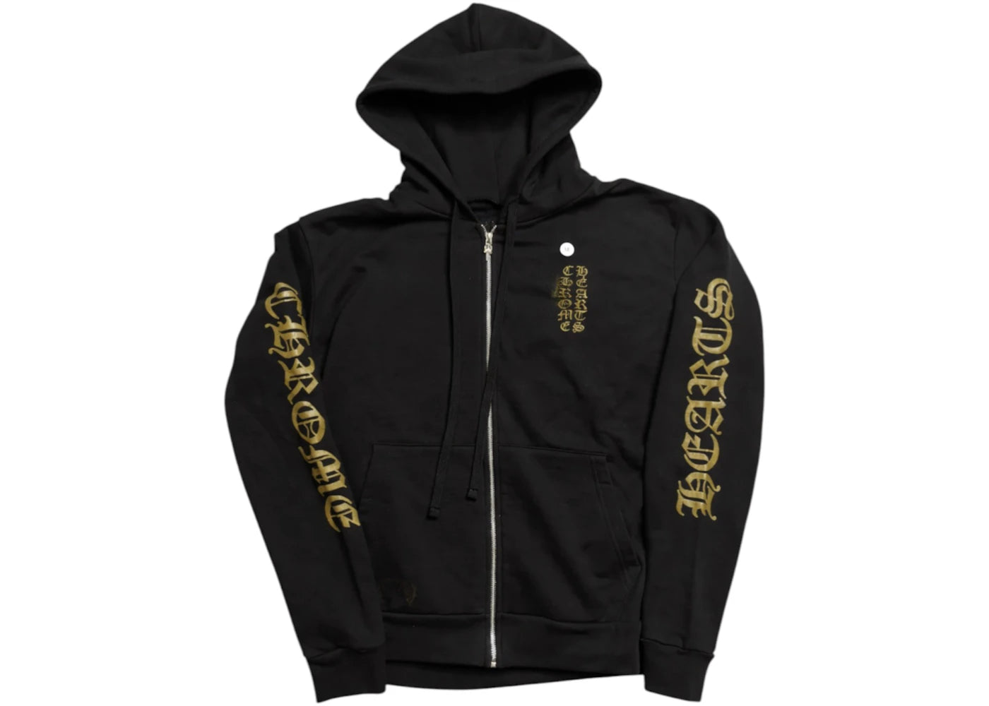 Chrome Hearts Vertical Logo Zip-Kapuzenpullover Schwarz/Armygrün - vue 360
