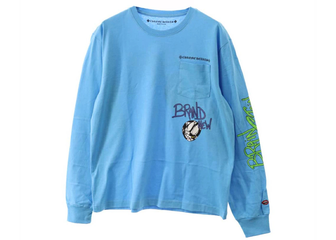 Chrome Hearts x Matty Boy Brain New Langarmshirt Blau - vue 360