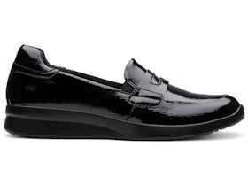 Clarks Ellowyn Penny Black Crinkle Patent (Women's) - vue 360