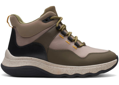 Clarks Jaunt Lo Dark Olive Combi Leather (Women's)