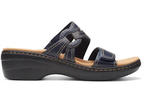 Clarks Merliah Coral Navy Leather (Women's) - authentic Clarks sneakers