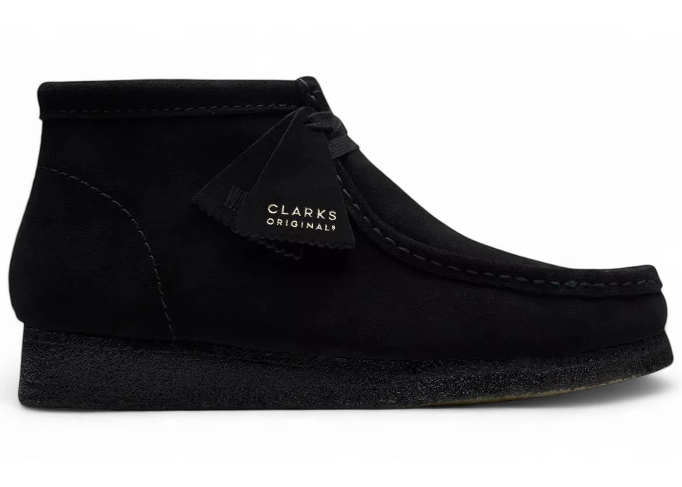 Clarks Originals Wallabee Boot Triple Black Suede - vue 360