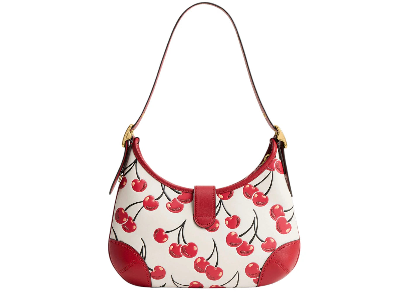 Coach Hamptons Hobo Bag Cherry Print Brass/Chalk Multi - vue secondaire A