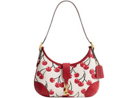 Coach Hamptons Hobo Bag Cherry Print Brass/Chalk Multi