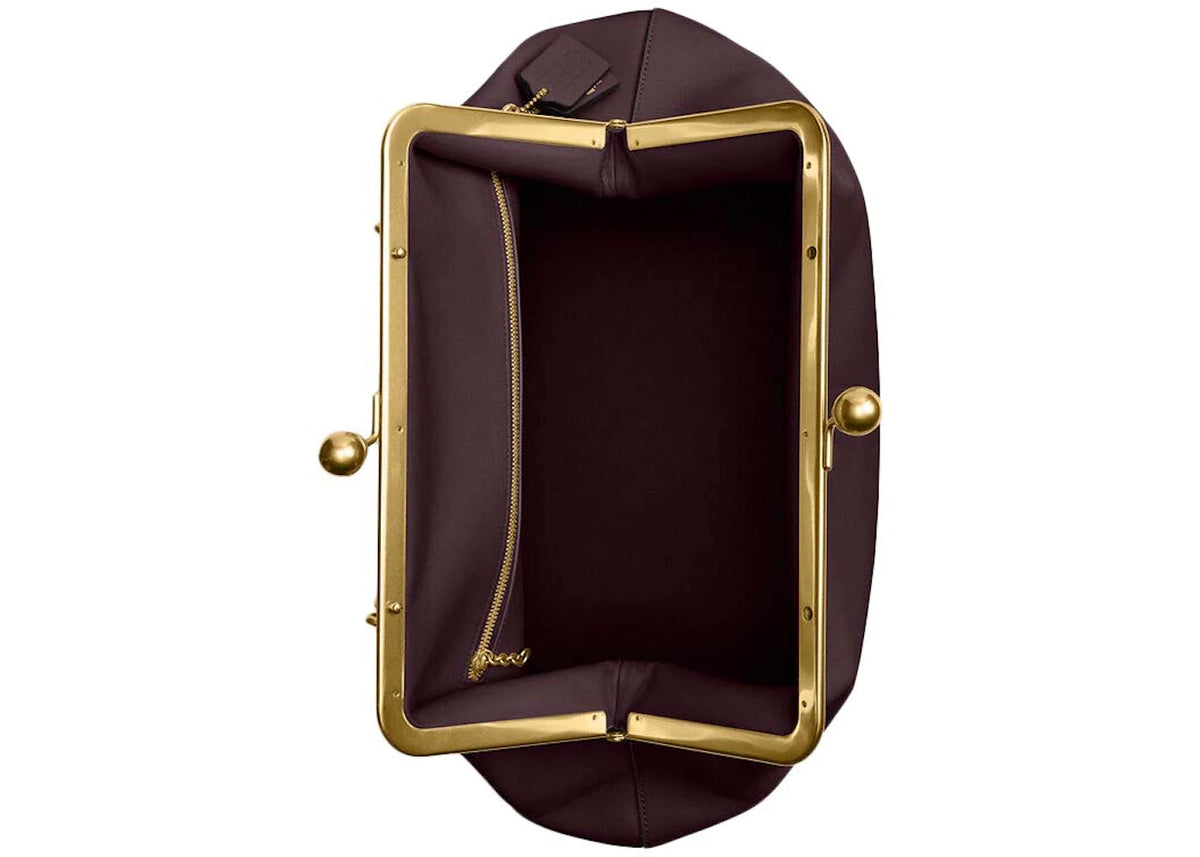 Coach Large Kisslock Frame Bag Brass/Black Currant - vue secondaire B
