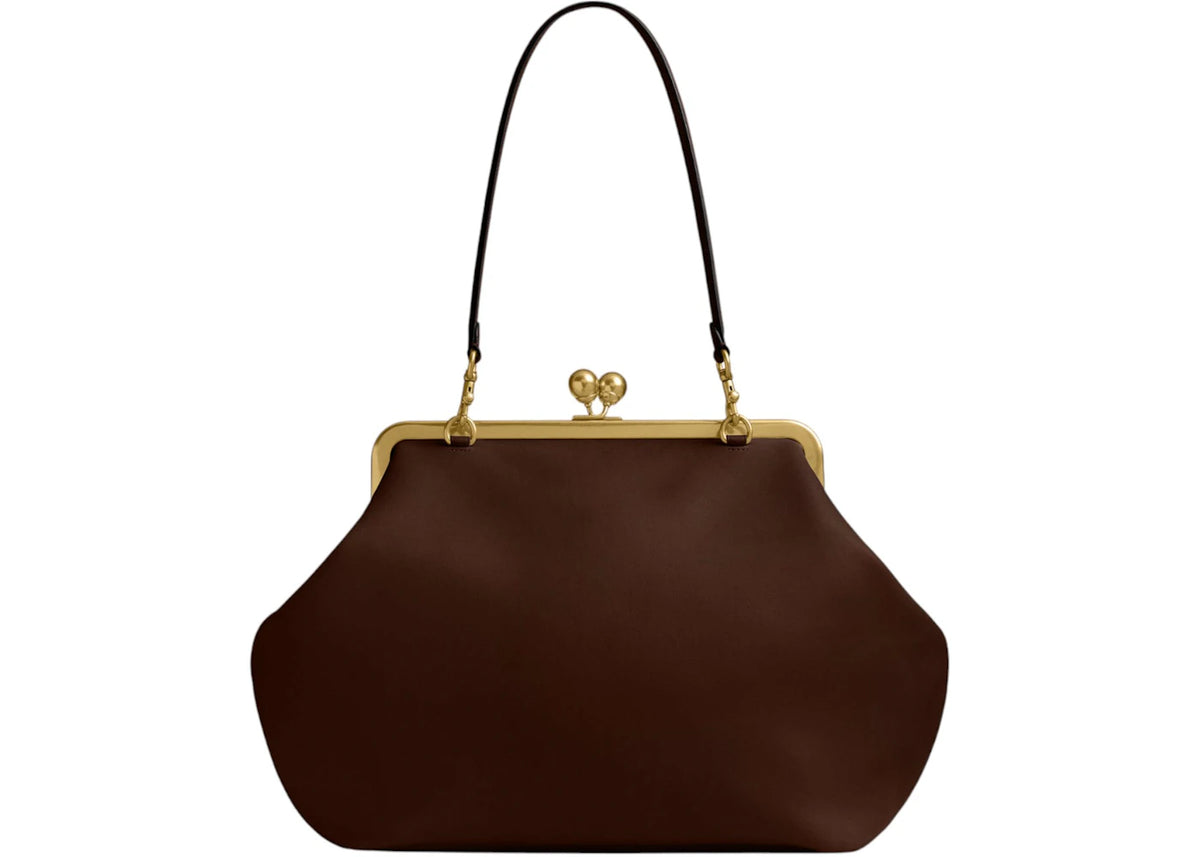 Coach Large Kisslock Frame Bag Brass/Dark Brown - vue secondaire A