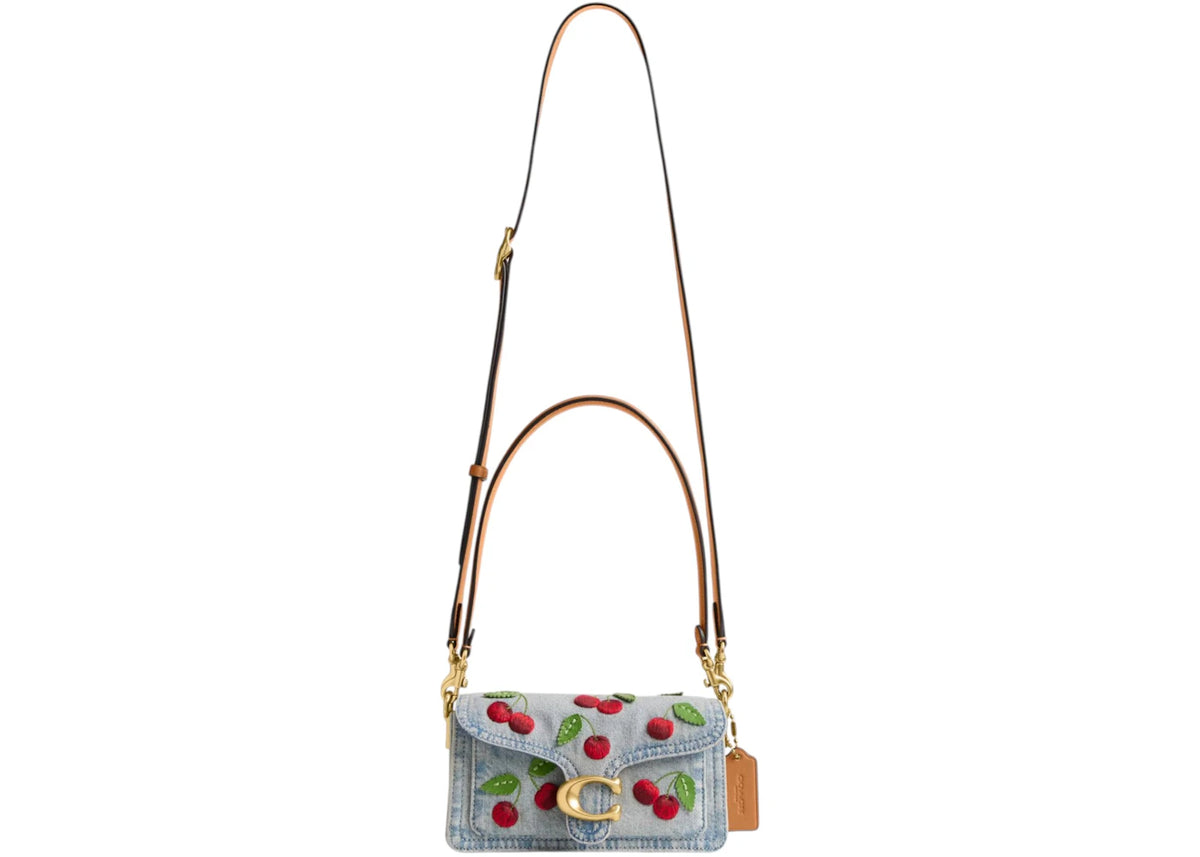 Coach Tabby Shoulder Bag 20 With Cherry Embroidery Denim Multi - vue secondaire B