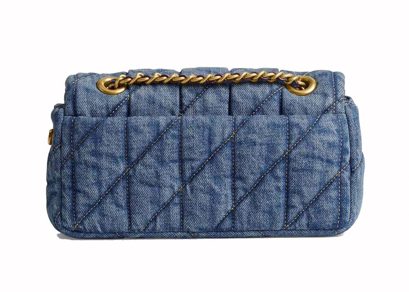 Coach Tabby Shoulder Bag 20 With Quilting Brass/Indigo