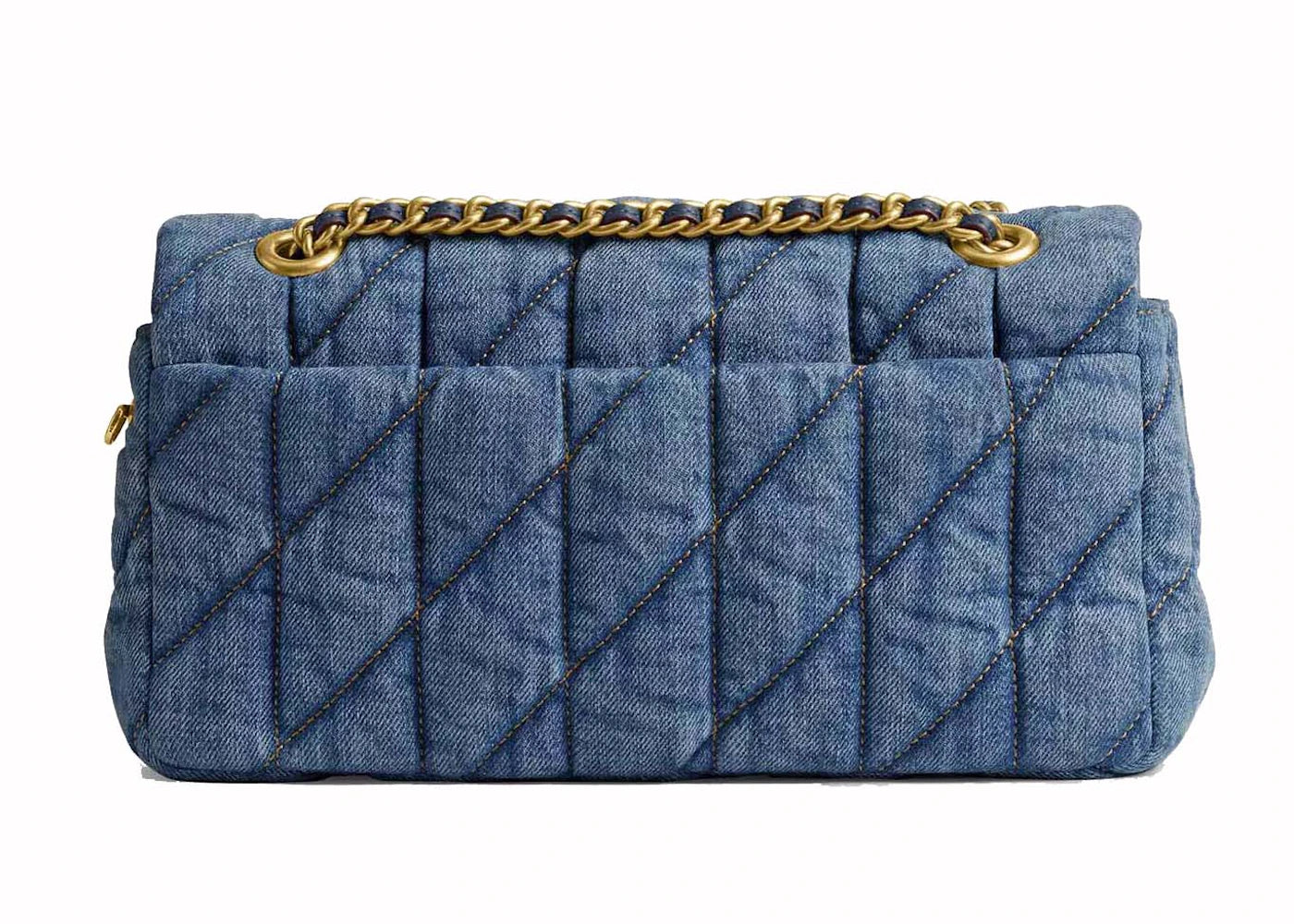 Coach Tabby Shoulder Bag 26 With Quilting Brass/Indigo