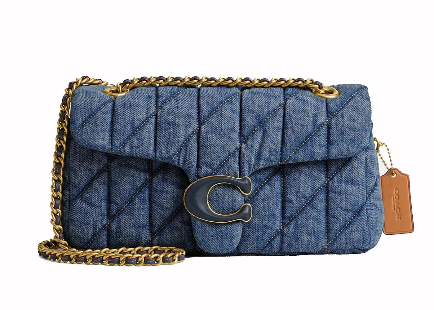Coach Tabby Shoulder Bag 26 With Quilting Brass/Indigo - vue 360