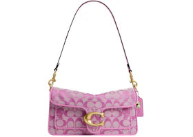 Coach x Brain Dead Soft Tabby Shoulder Bag 26 In Signature Jacquard Brass/Fuchsia - vue 360