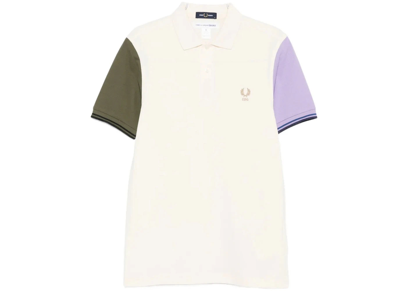 Comme des Garcons Color-Blocked Polo White - vue secondaire A
