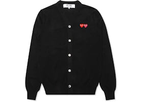 Comme des Garcons Double Heart Cardigan Black - vue 360