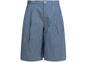 Comme des Garcons Formal Striped Shorts Blue