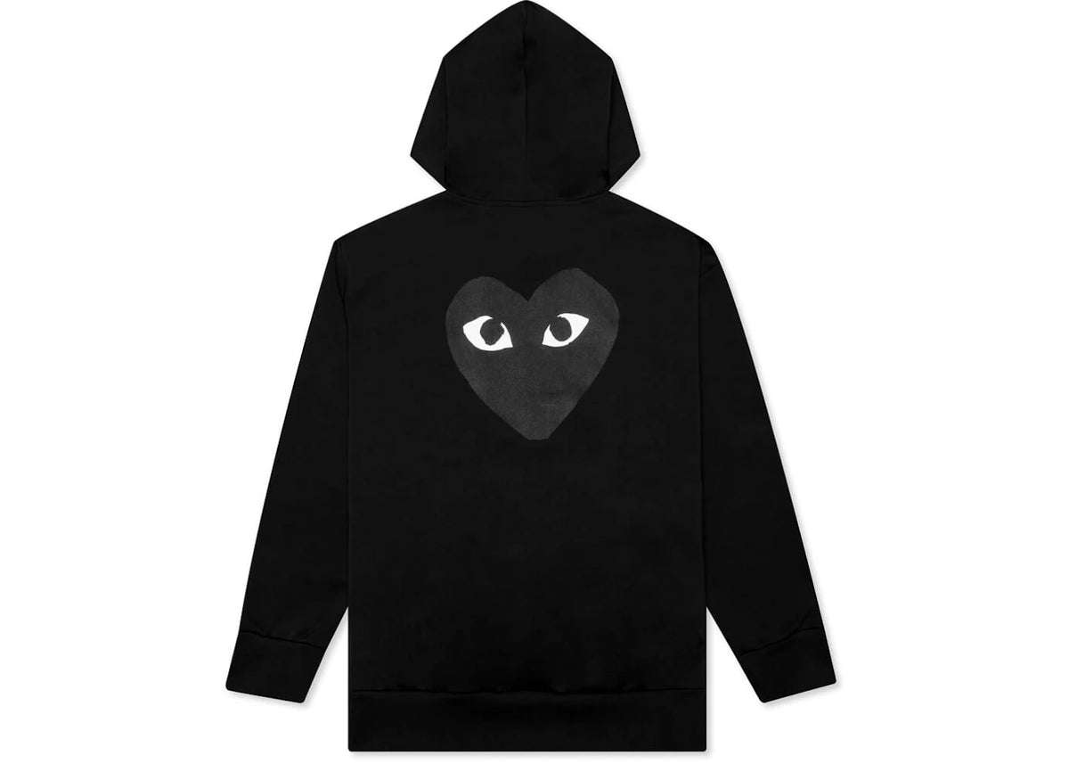 Comme des Garcons Play Big Black Heart Zip Up Hoodie Black - vue secondaire B