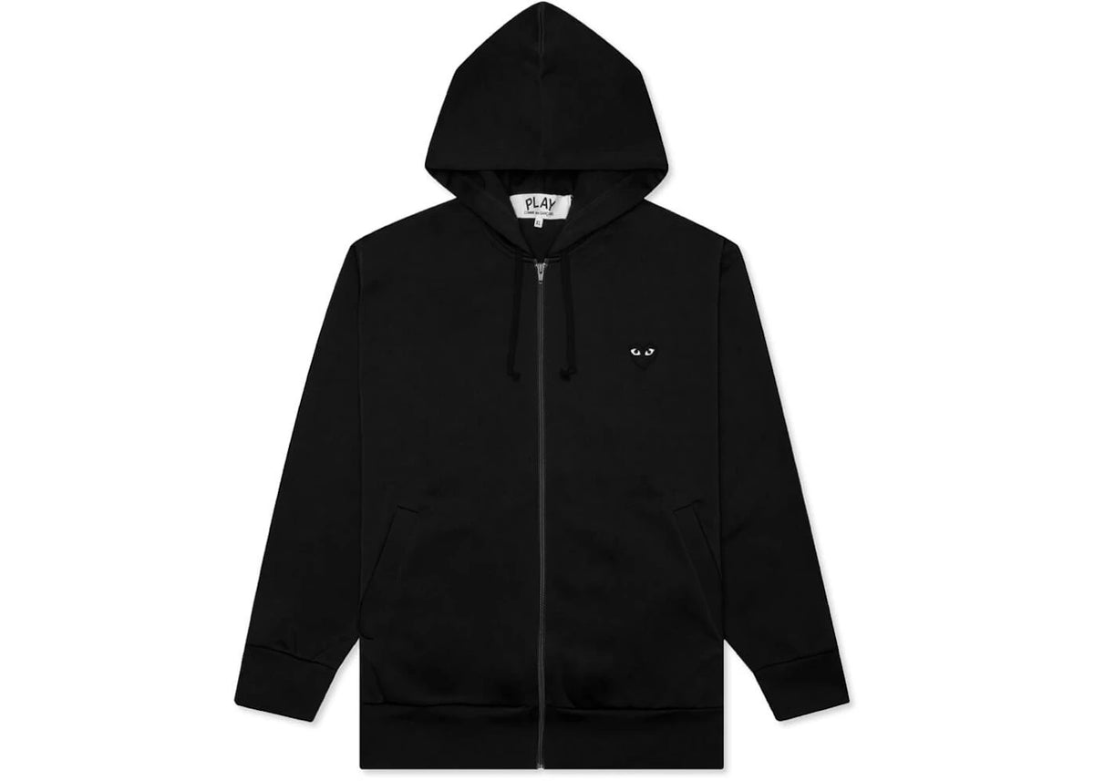 Comme des Garcons Play Big Black Heart Zip Up Hoodie Black - vue secondaire A