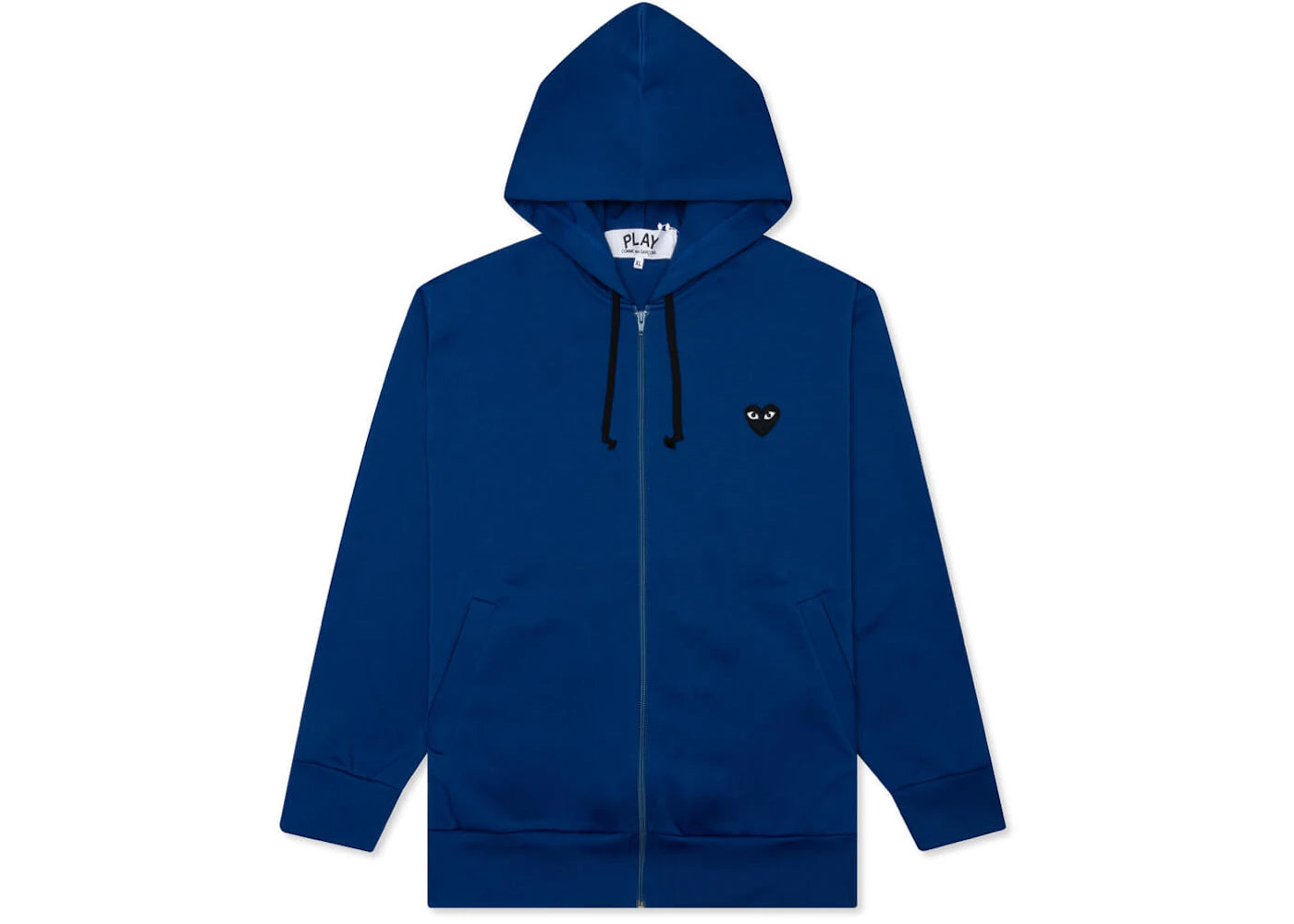 Comme des Garcons Play Big Black Heart Zip Up Hoodie Navy - vue secondaire A