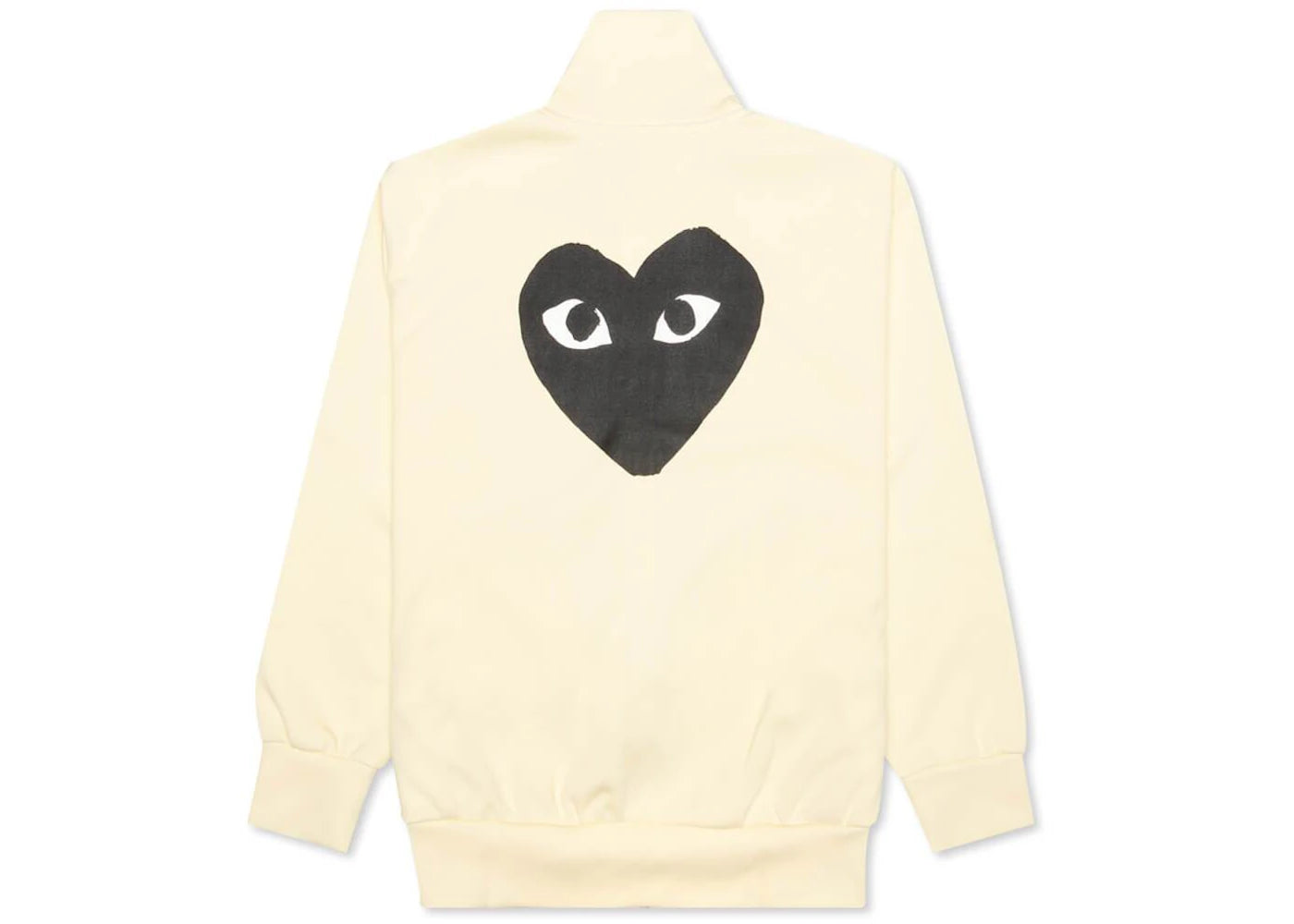 Comme des Garcons Play Big Black Heart Zip Up Sweatshirt Ivory - vue secondaire B